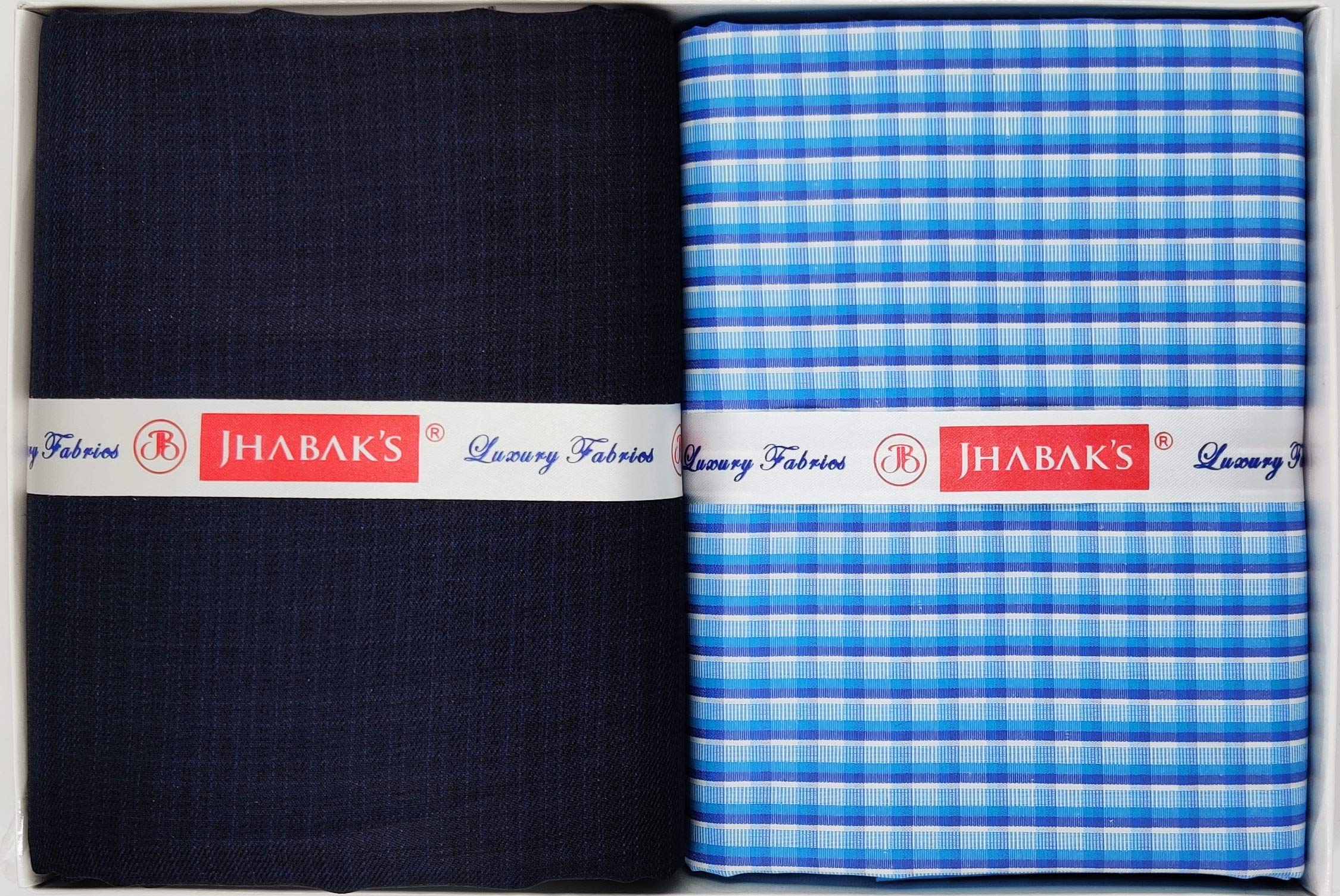 JHABAK'S Premium Checks Shirt and Trouser Fabric - Cotton Blend Material - 2.25m Shirt Cloth - 1.20m Pant Piece for Men (Light Blue Checks)-image-7