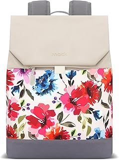 Mack Zen Eco MCE-1306 Sırt Çantası - Macbook Çantası, Hırsızlığa Karşı Koruma, Küçük, Mini, 13-14 inç Laptop, Günlük ve İş Kullanımı, Şık Tasarım, Üniversite ve Okul İçin, Bej Çiçekli