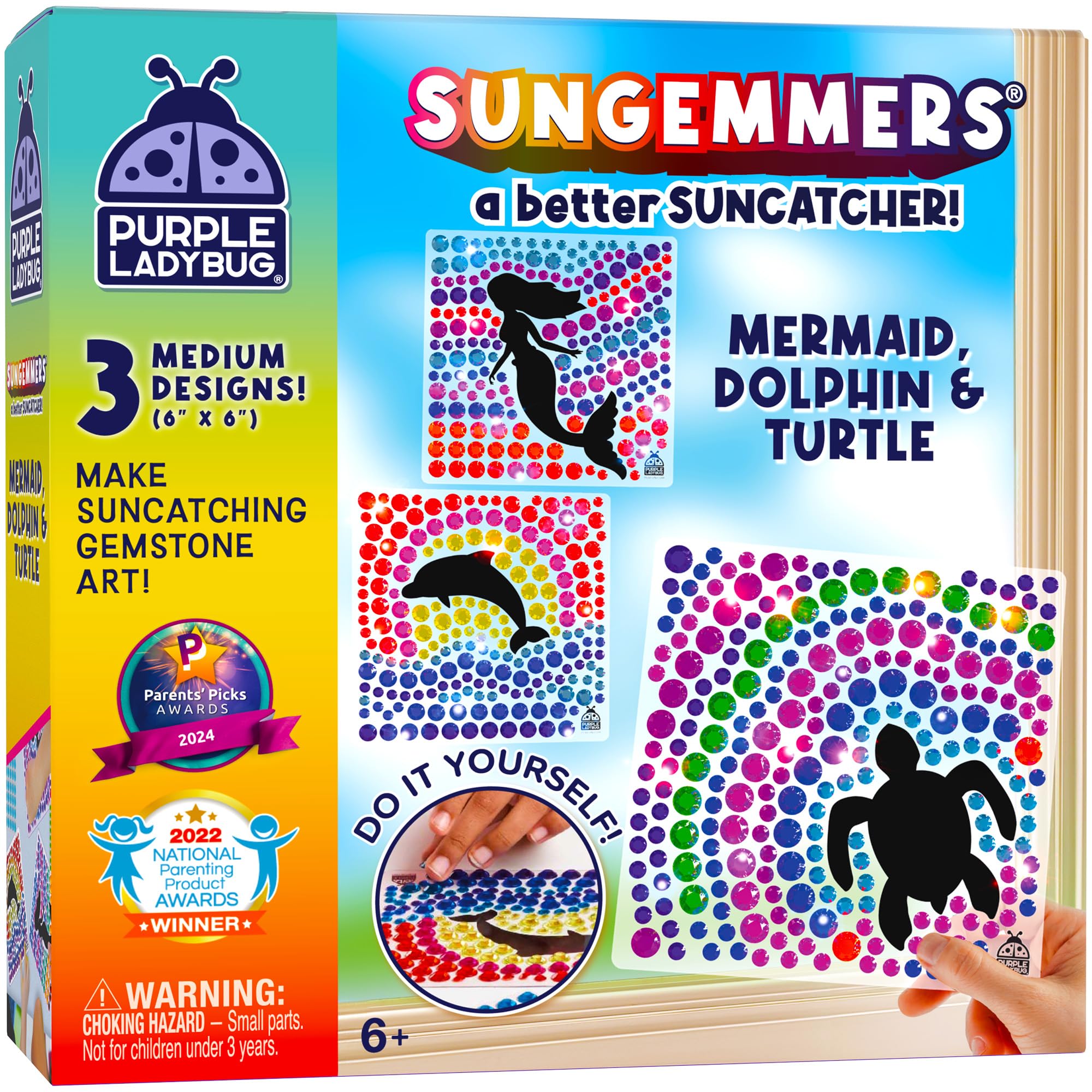 SUNGEMMERS Sonnenfänger Mosaik Bastelset Kinder ab 6 Jahre - Geschenk Mädchen 5 Jahre, Mädchen Geschenke 7 8 9 10 11 12 Jahre - Diamond Basteln Mädchen 8 Jahre - Kreatives DIY Meerjungfrau Spielzeug
