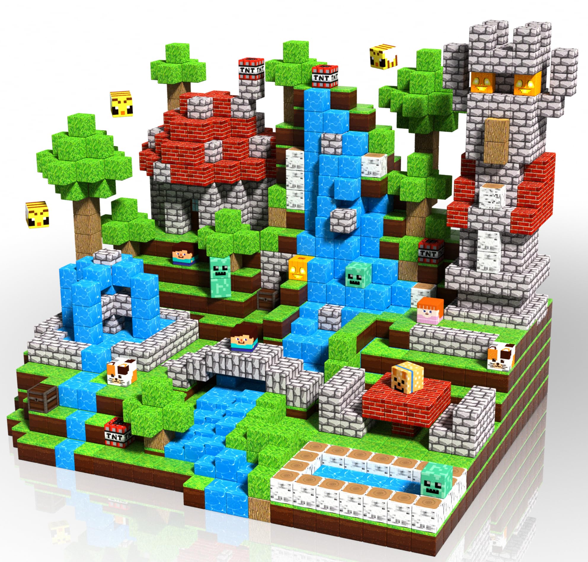ToyUnited Blocchi magnetici, 150 mattoncini magnetici impilabili, giocattoli da costruzione, giocattoli sensoriali STEM per bambini, ragazzi e ragazze, età 3, 4, 5, 6, 7, 8, 9, 10, regali di Natale