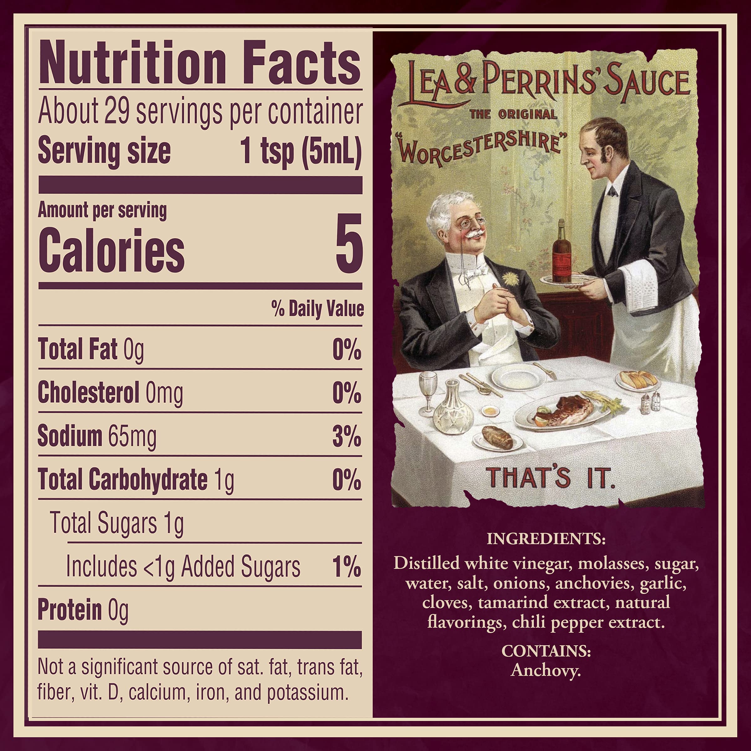 Lea & Perrins The Original Worcestershire Sauce 24 ct Pack 5 fl oz Bottles product thumbnail 3