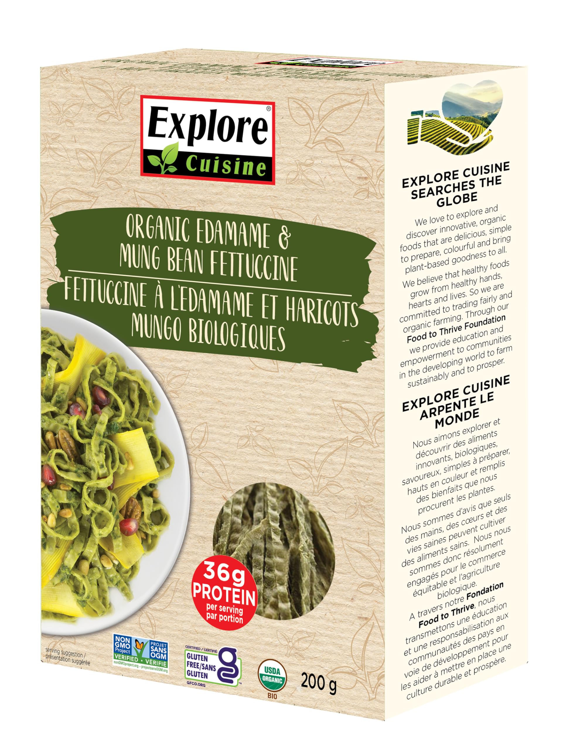 Explore Cuisine Organic Edamame Mung Bean Fettuccine Pasta, 200g