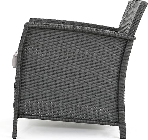 Miniatura 8 de Christopher Knight Home Louisa - Sillas de mimbre para exteriores (juego de 2), color gris y plateado