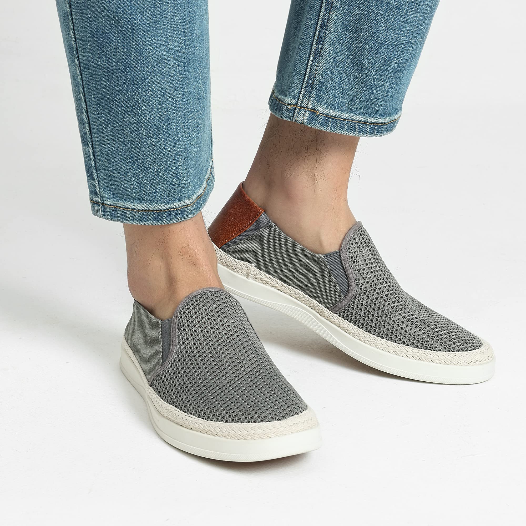 Bruno Marc Mocasín Hombre Casuales Verano Zapatos | Pasos Responsivos, Estilo Yute, Suela Goma Estable, Fácil Slip-On, Versátil para Diario