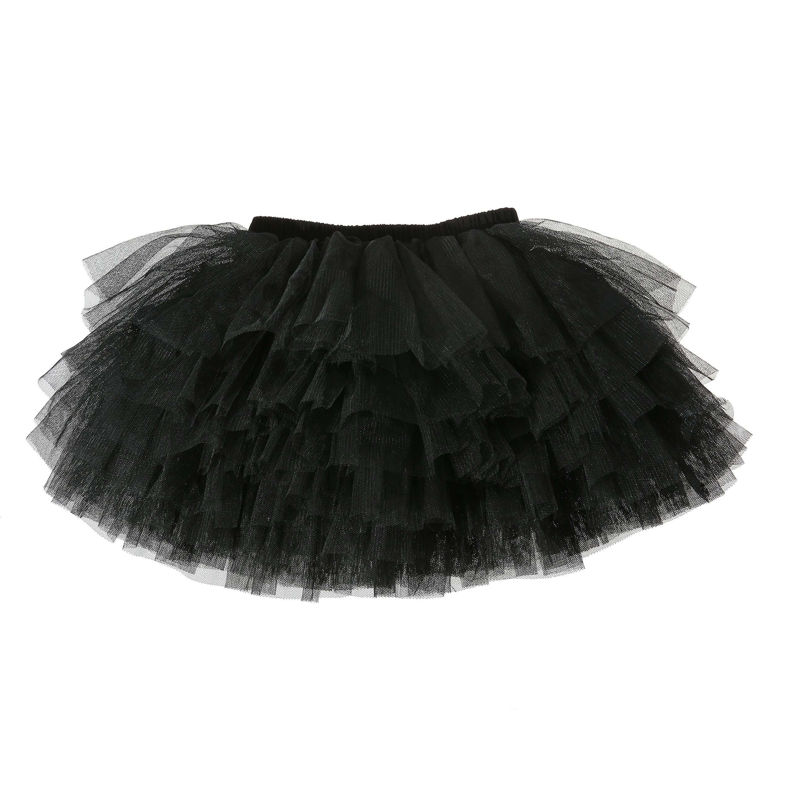 Eaasok Baby Girls' Tutu Skirt Toddler 6 Layered Tulle Tutus 1-8T Black