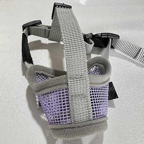 Vista 21 de Bozal para perros pequeños, XS para aseo y masticar, bozal de malla suave, sin ladridos, ajustable para evitar que se coman heces (color negro)