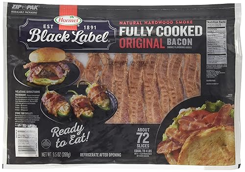Hormel® Black Label Fully Cooked Bacon - 9.5oz 72 ct
