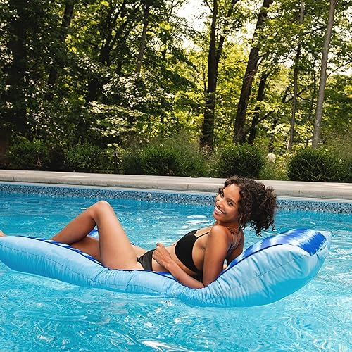 Miniatura 5 de Big Joe Kona Hammock No Inflation Needed Pool Lounger with Headrest, Quick Draining Fabric, 4 feet Big