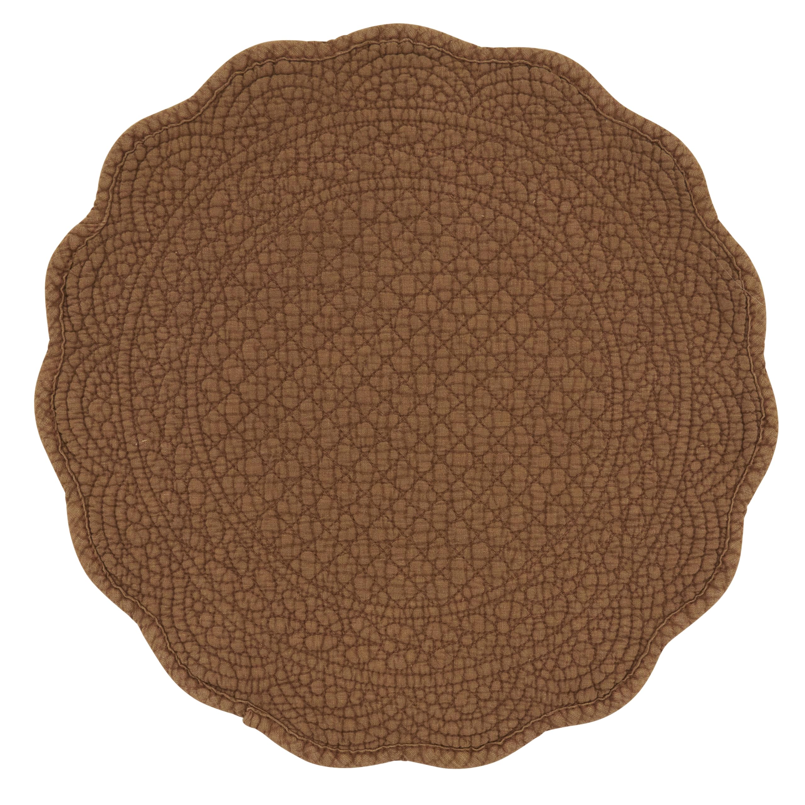SARO Lifestyle Lot de 4 Sets de Table matelassés en Coton – Sets de Table de Style Cottage pour Salle à Manger Quotidienne, Tables superposées et Divertissement décontracté, 33 cm, Terre Cuite