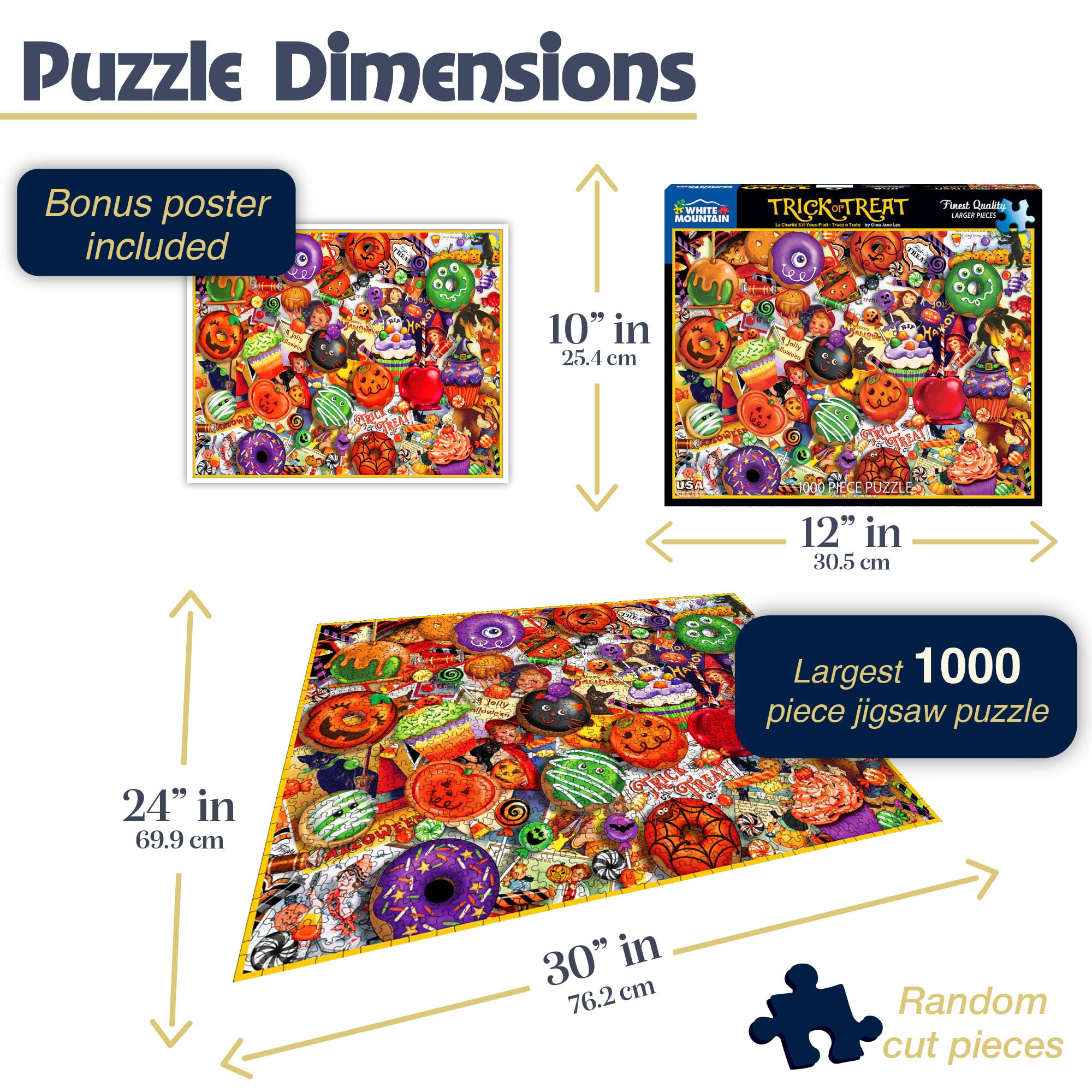 White Mountain Trick or Treat Halloween Puzzle 1000 Pezzi Puzzle per Autunno e Autunno