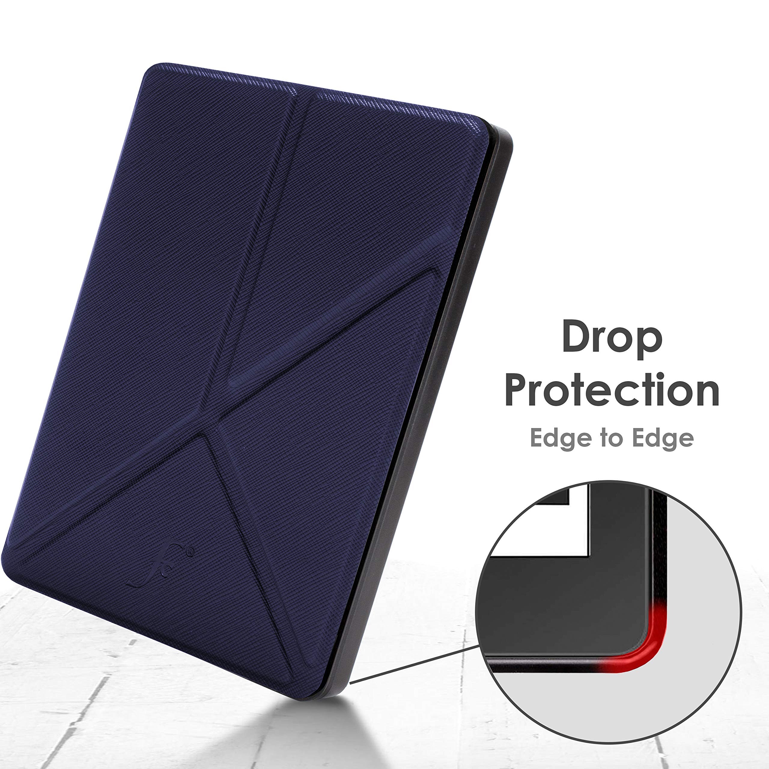 Forefront Cases Étui pour Kobo Clara HD (Modèle:2018) - Étui de Support Pliant (Style Pliable) - Mince et Léger, Fonction Automatique Veille/Réveil Intelligente Coque pour Kobo Clara HD - Bleu Foncé