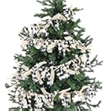 Suncalla 9 FT Christmas Buffalo Plaid Ribbon Garland Burlap Bow Christmas Tree Plaid Ribbon Garland Rustic Fabric Decor Farmhouse Banner Decor for Door Mantle Fireplace(Black and White)