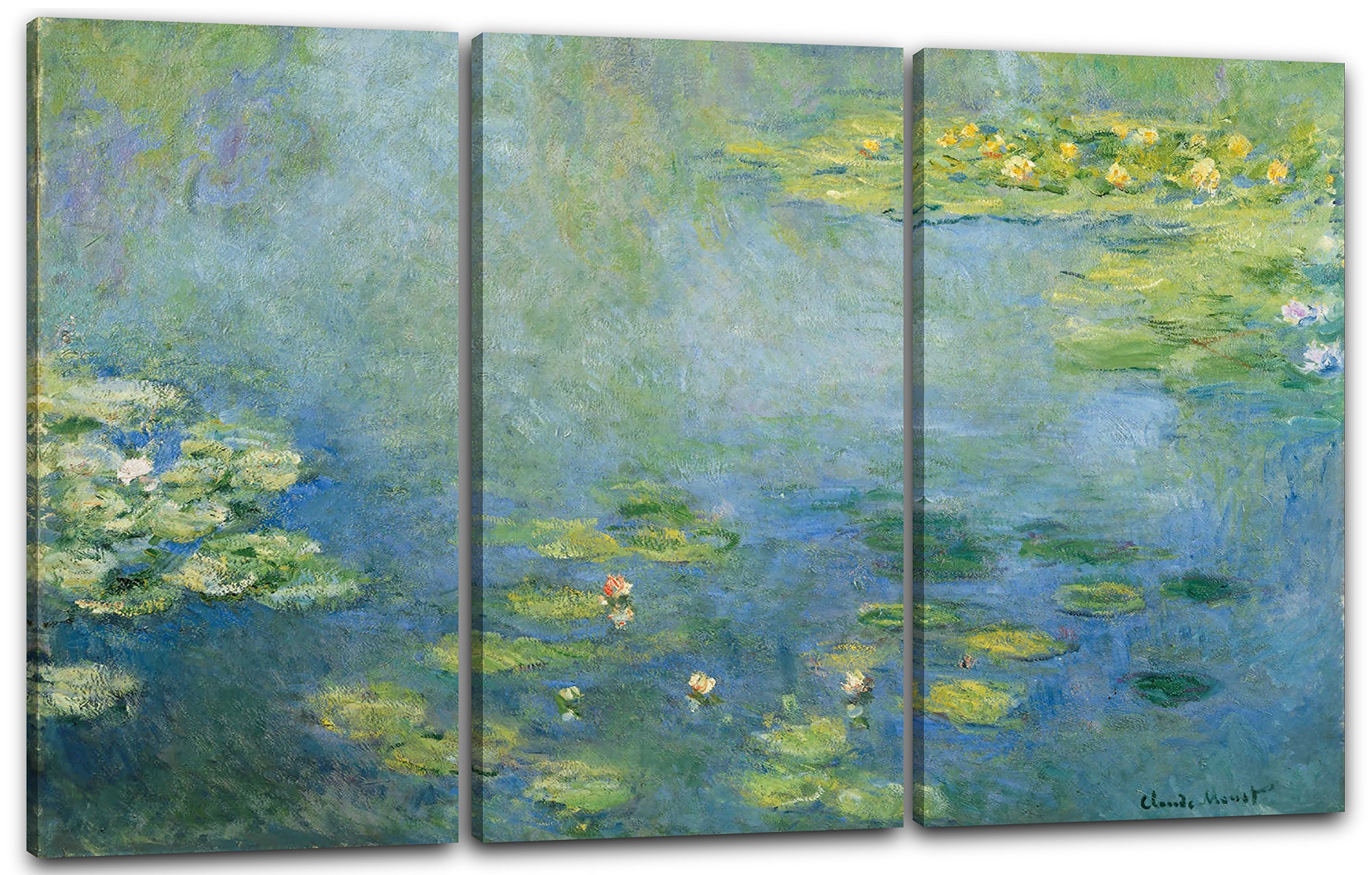 Printed Paintings Stampa su Tela 3 Parti(120x80cm): Claude Monet - Ninfee