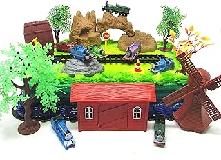 Thomas the Train Deluxe Birthday Cake Topper Set Featuring Thomas and Other Engine Friends with Themed Accessories