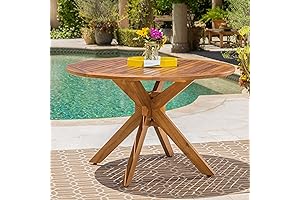 Christopher Knight Home Stamford Outdoor Acacia Wood Round Dining Table