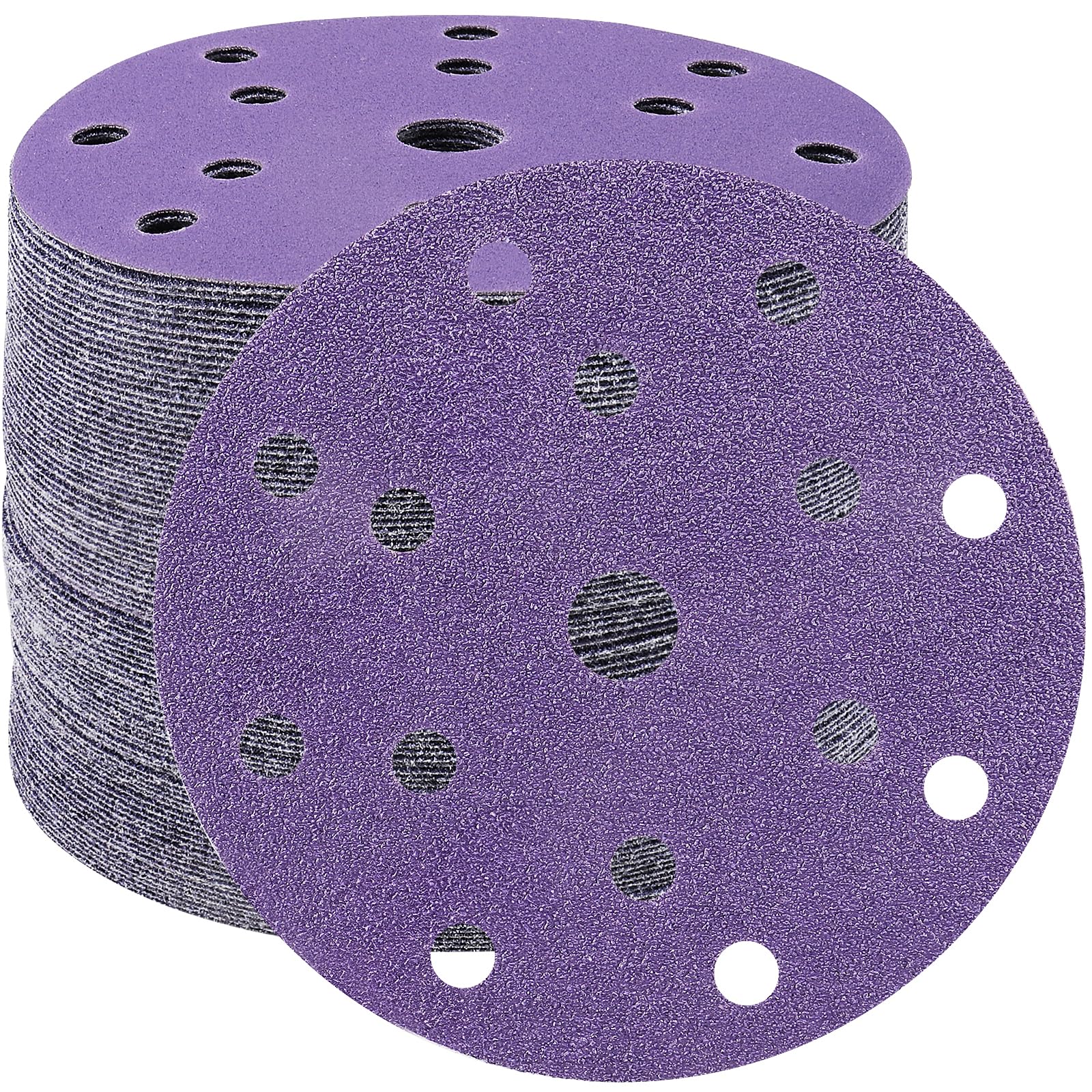 50 Disques Abrasifs 150mm Grain 150 - Pour Ponceuse Excentrique - Ponçage Bois, Métal, Plastique