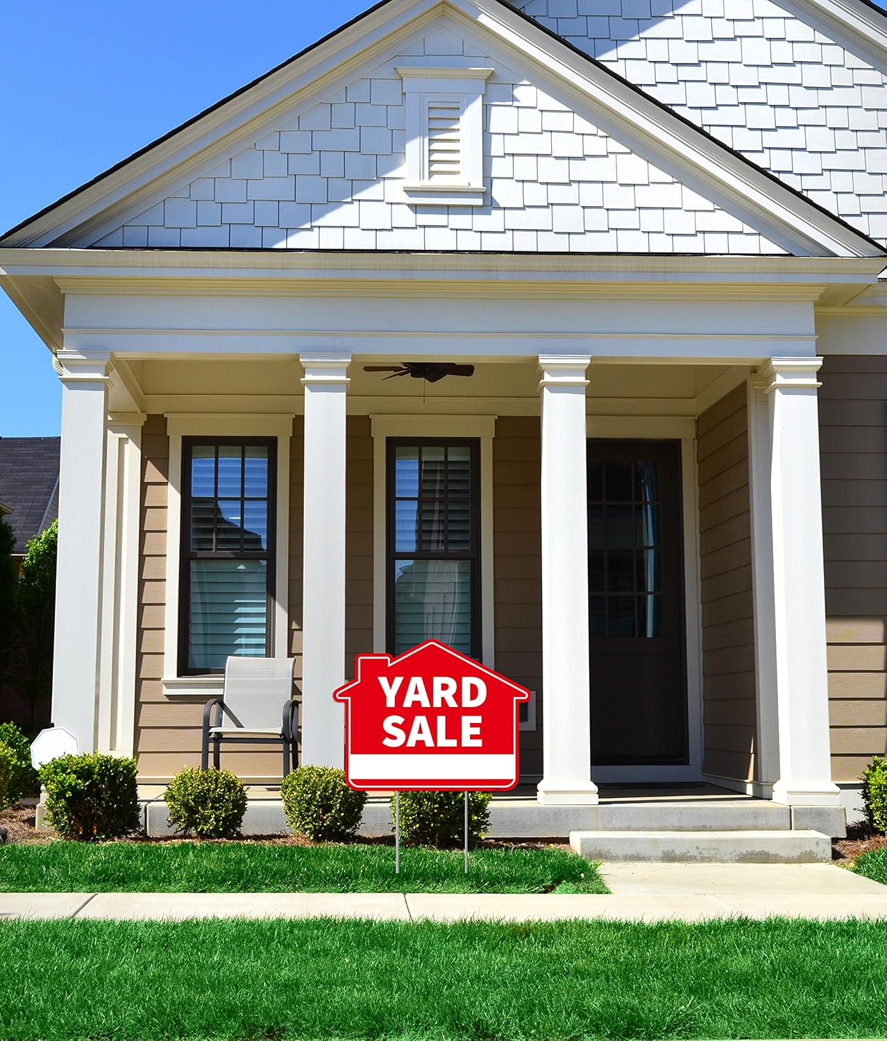 3PC Yard Sale Yard Sign with Stake, 17 Inches by 13 Inches - Double Sided Signs - Corrugated Plastic