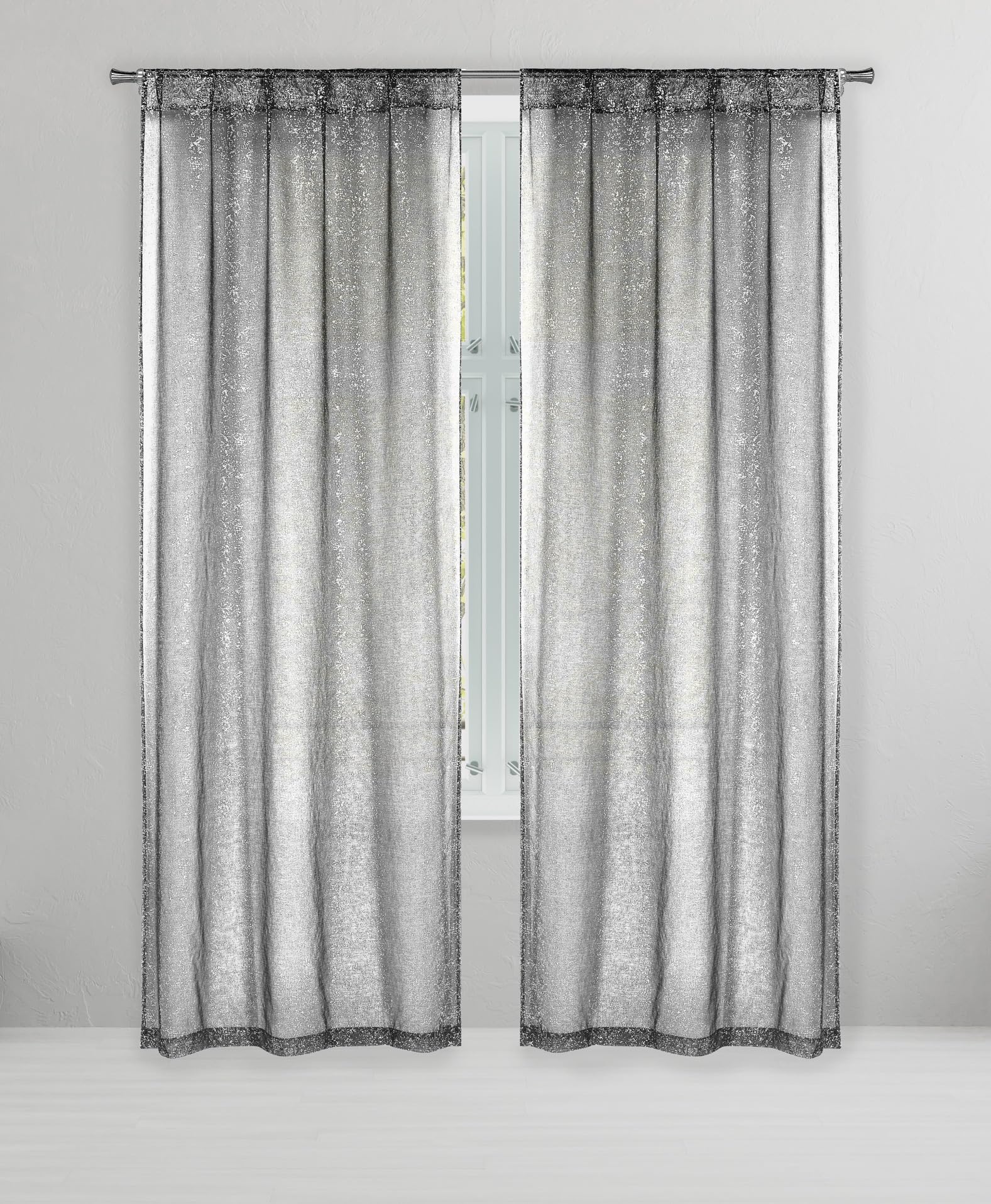Lala + BashMetallic Curtain, 38x84, Grey