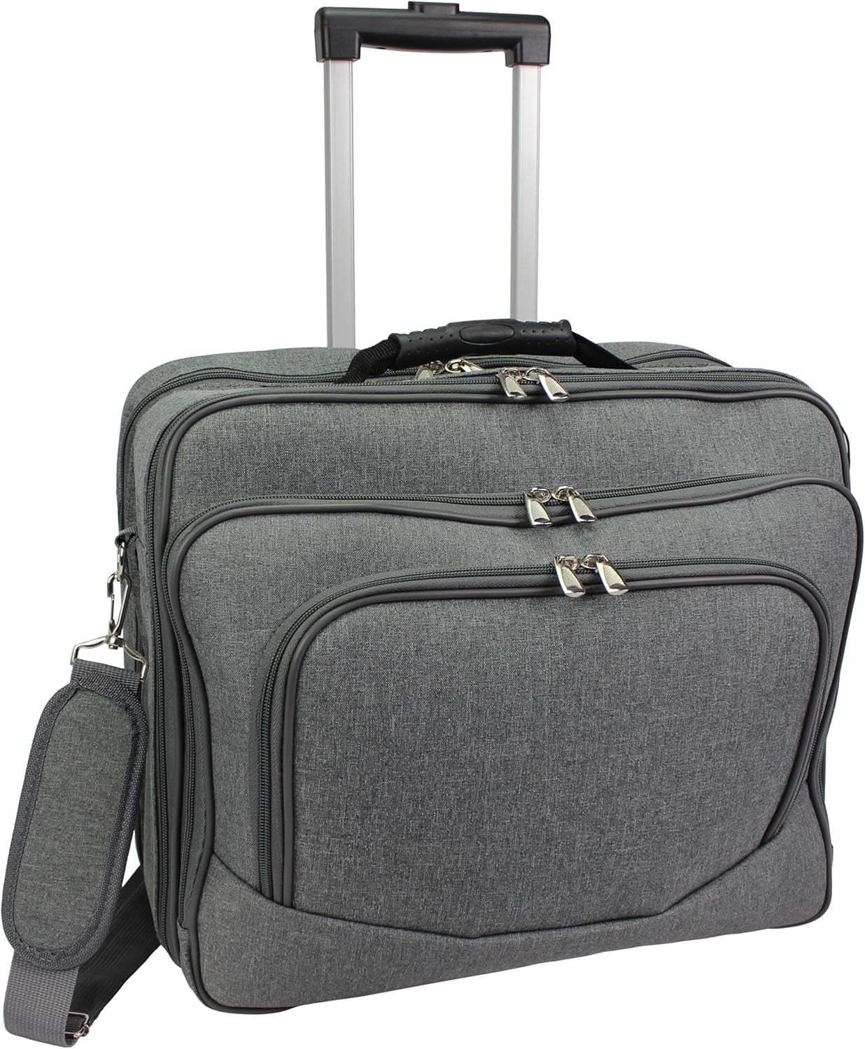 World Traveler Rolling 17Inch Laptop Briefcase Computer Case, Grey, One Size