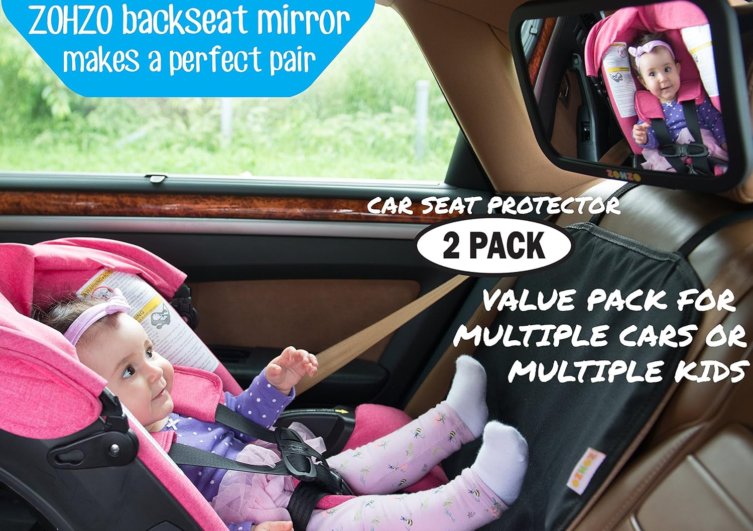 Zohzo Child & Infant Car Seat Protector (2 Pack)