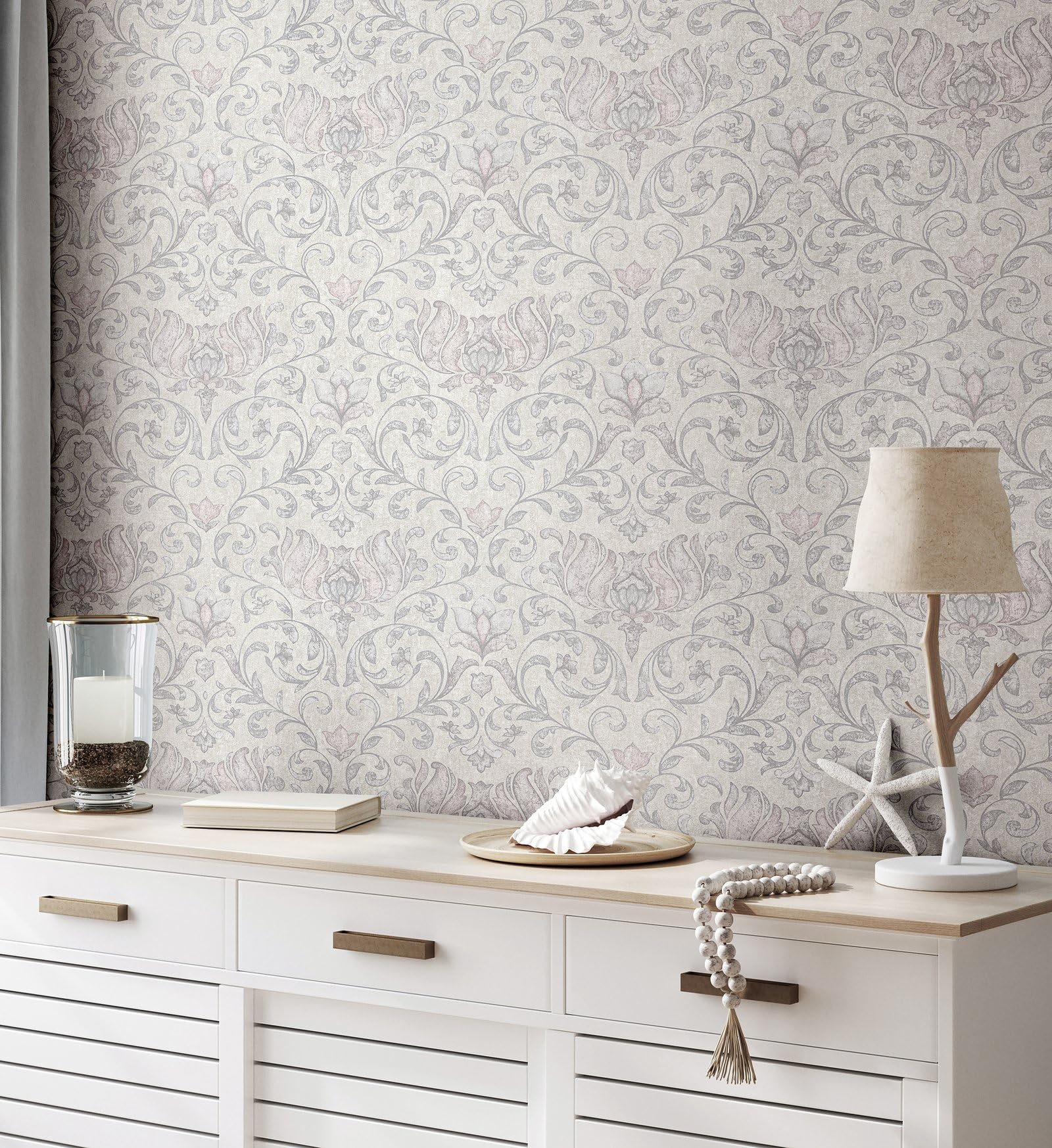 Galerie 35150 City Romance Grey Damask Wallpaper