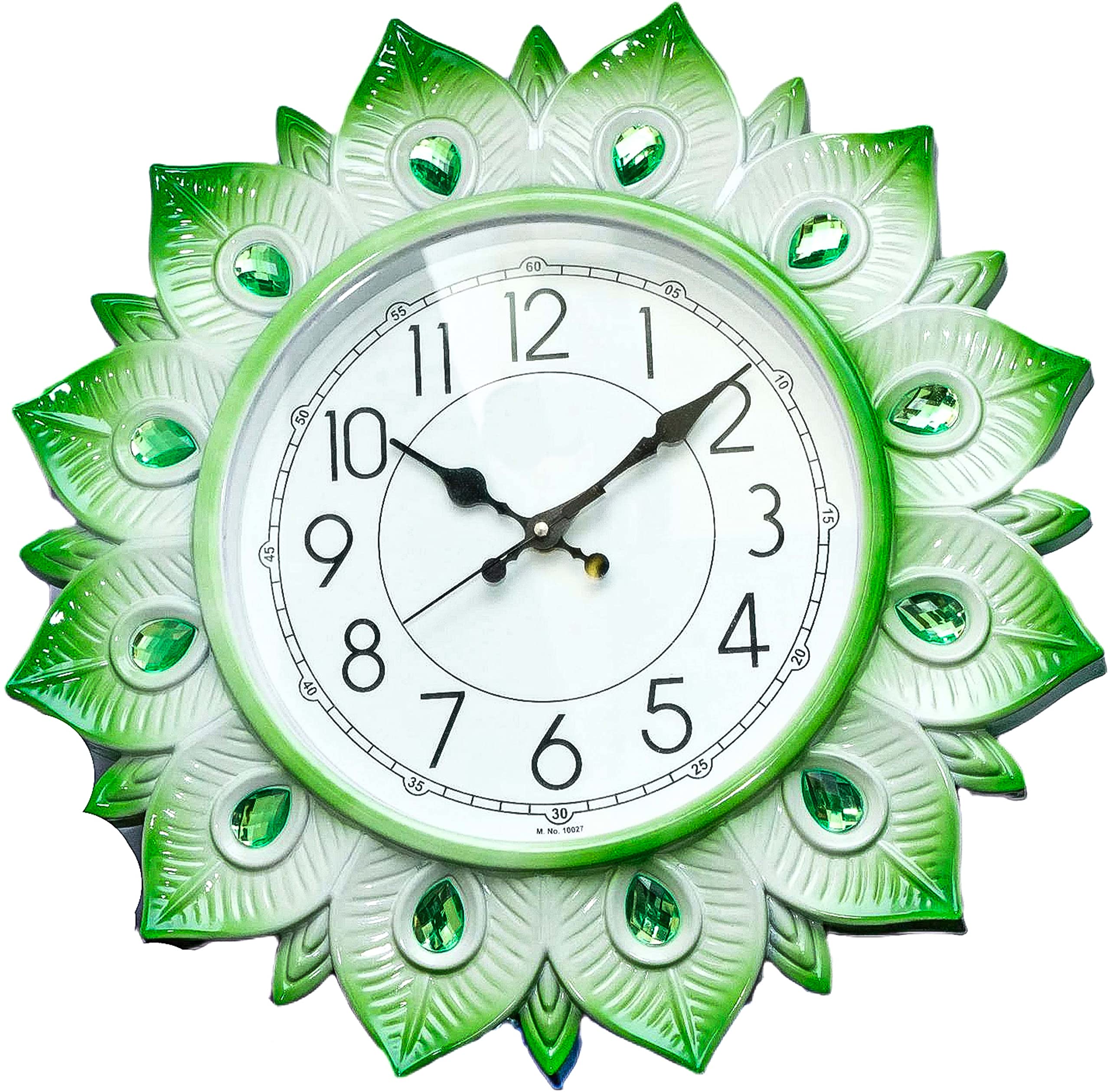 Sigaram Analog 39 cm X 39 cm Wall Clock (Green, with Glass, Standard)