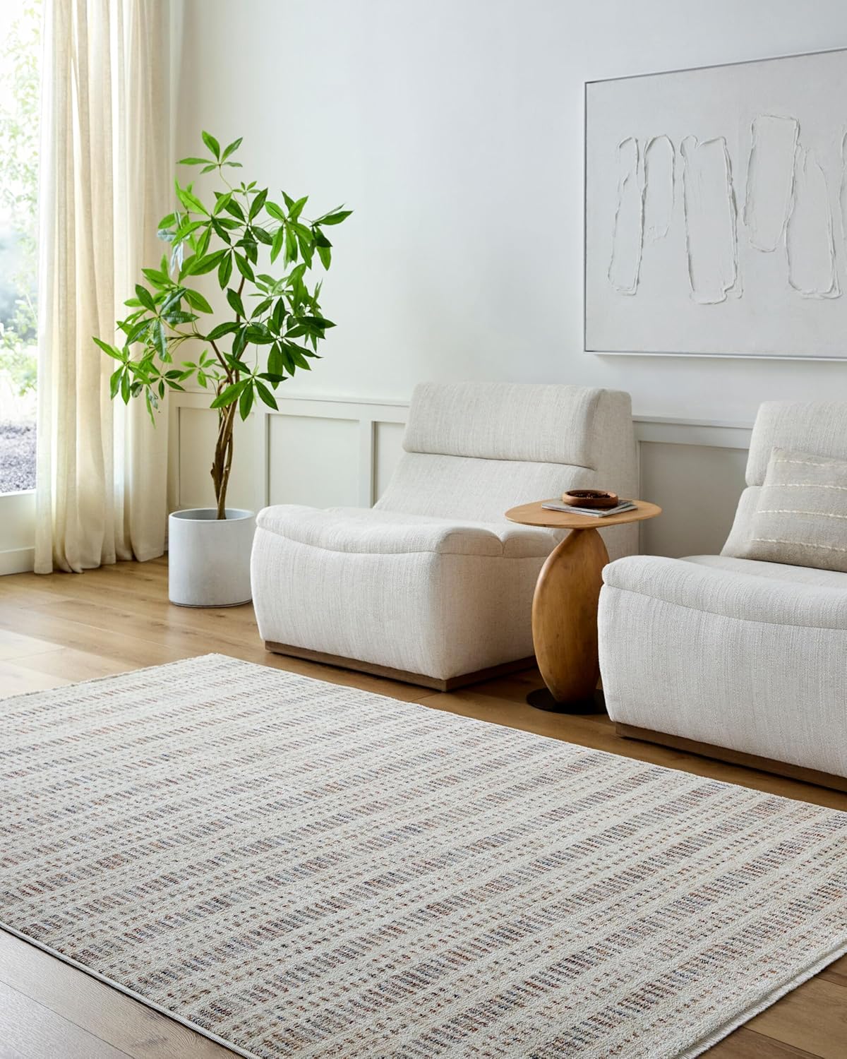 Livabliss x Frank Lloyd Wright Foundation Usonia Modern Area Rug, 3'2" x 4'11", Gray/Brown, (3' x 5')
