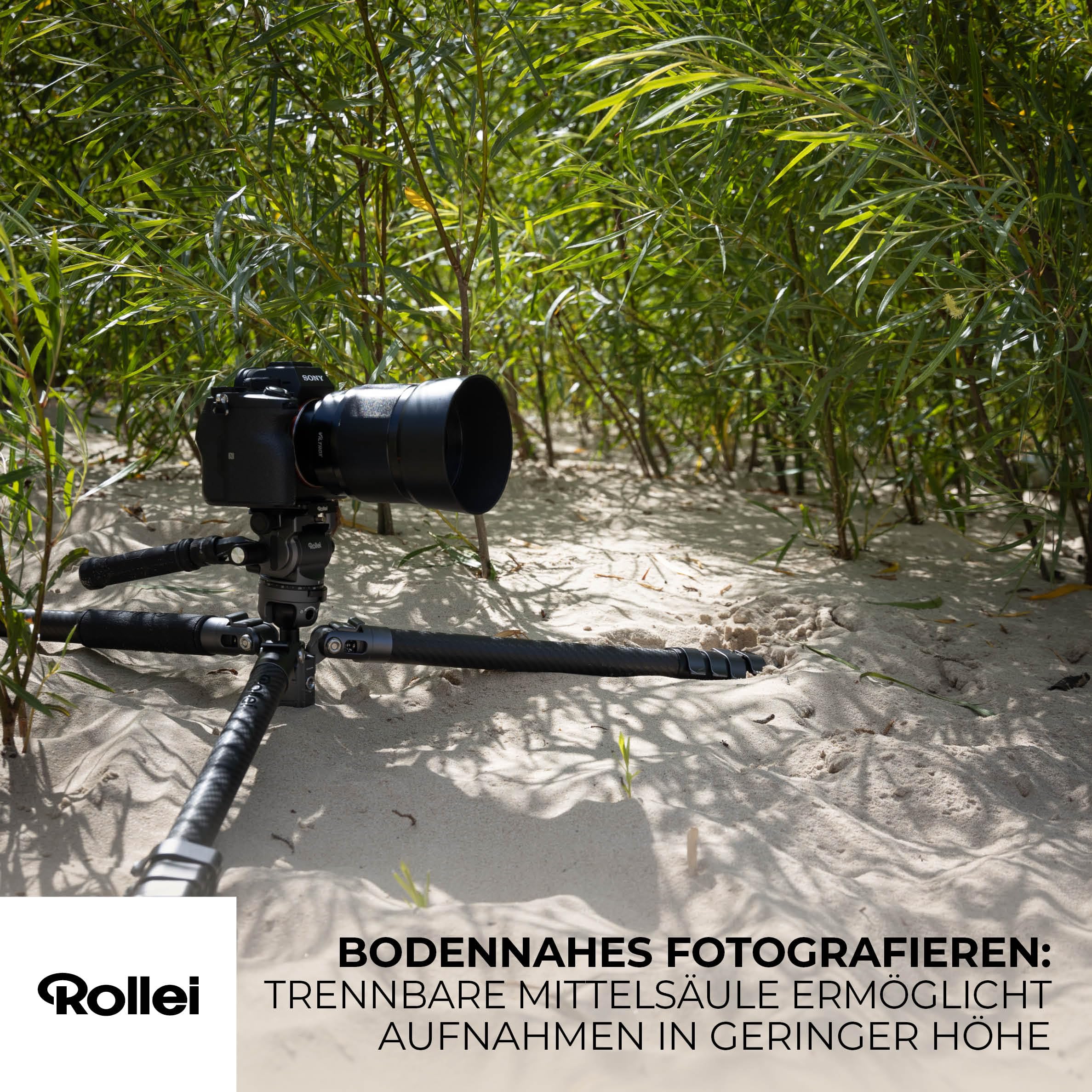 Rollei Easy Traveler Video statyw węglowy – udźwig 4,5 kg, wysokość 164 cm, ultralekki, kompaktowy, funkcja blokowania