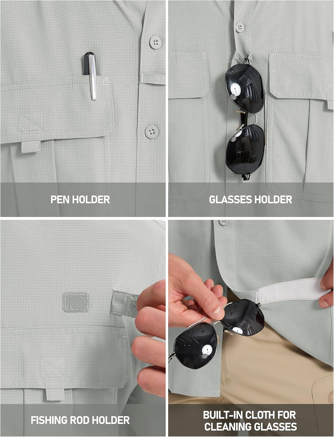 MAGCOMSEN Men's Sun Protection Fishing Shirts UPF 50+ UV Quick Dry Long Sleeve Button Down Shirts Safari Hiking Travel - Image 6