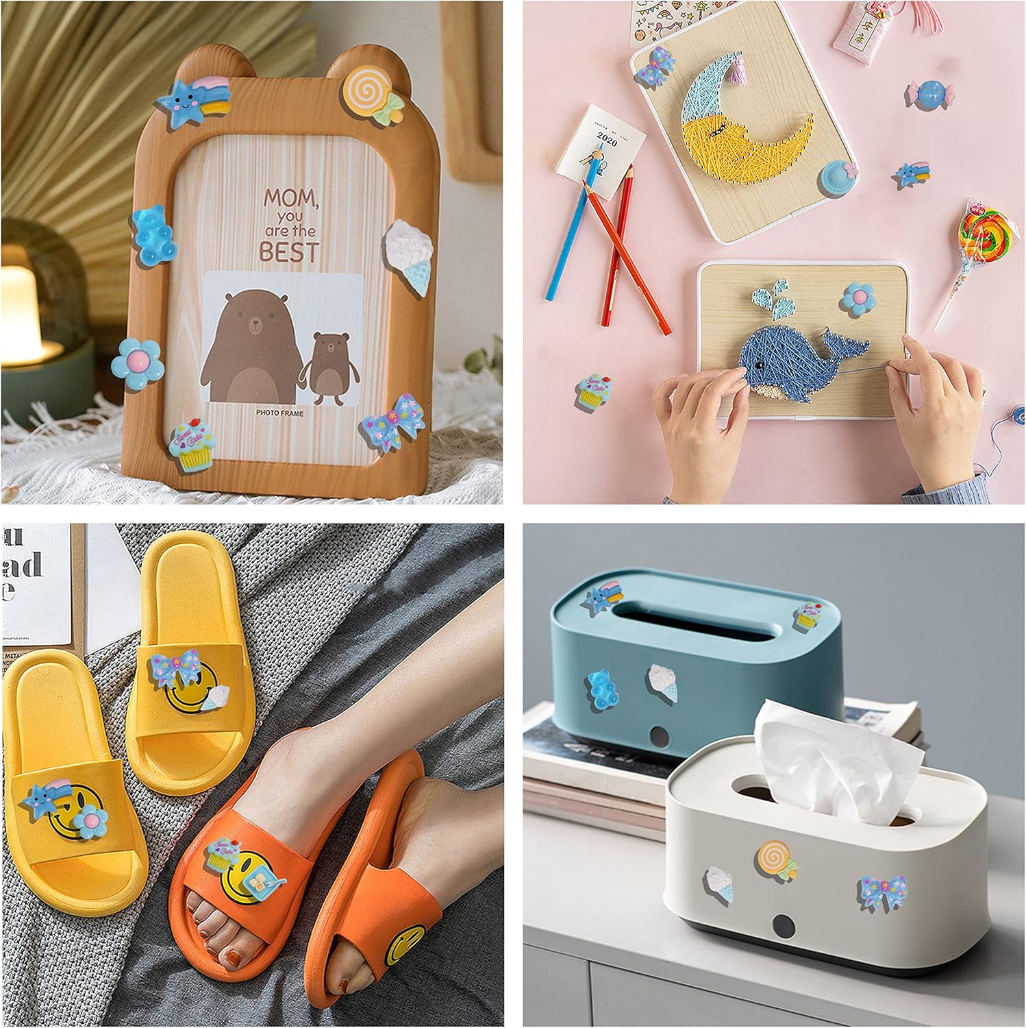 120Pcs Blue Slime Charms, Resin Flat Back Candy Charms Set, Ornament Scrapbooking DIY Crafts - Image 6