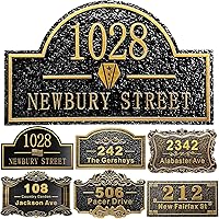 Vista 35 de Placa personalizada de dirección de casa de 12 pulgadas, números fundidos para exteriores, placa de señal de dirección personalizada con nombre