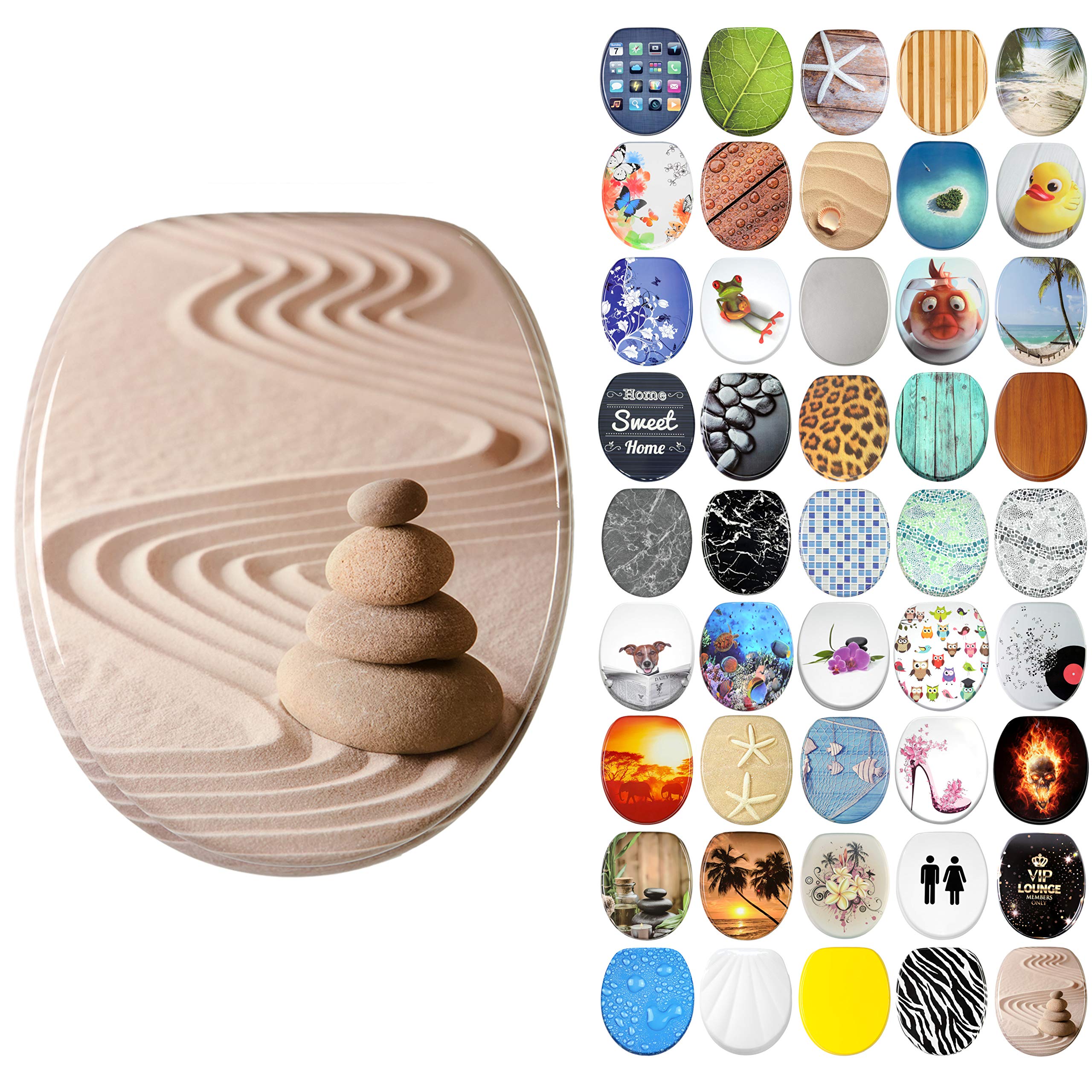 Sanilo Soft Close Toilet Seat, Wide Choice of New Toilet Seats, Stable Hinges, Easy to Mount (Zen) โ image 1