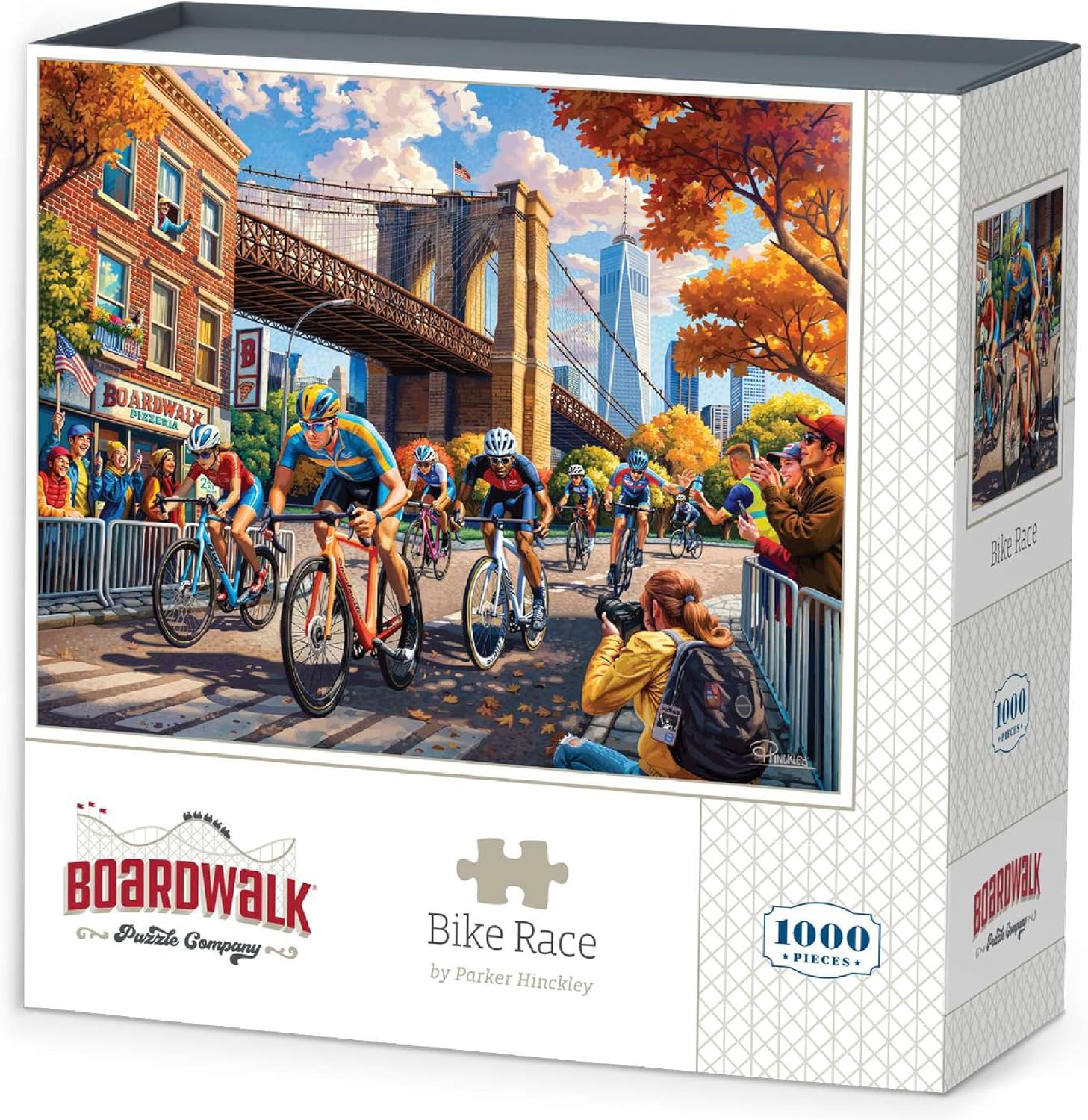 Boardwalk Puzzles Bike Race - 1000 Piece Jigsaw Puzzle for Adults, Made in USA