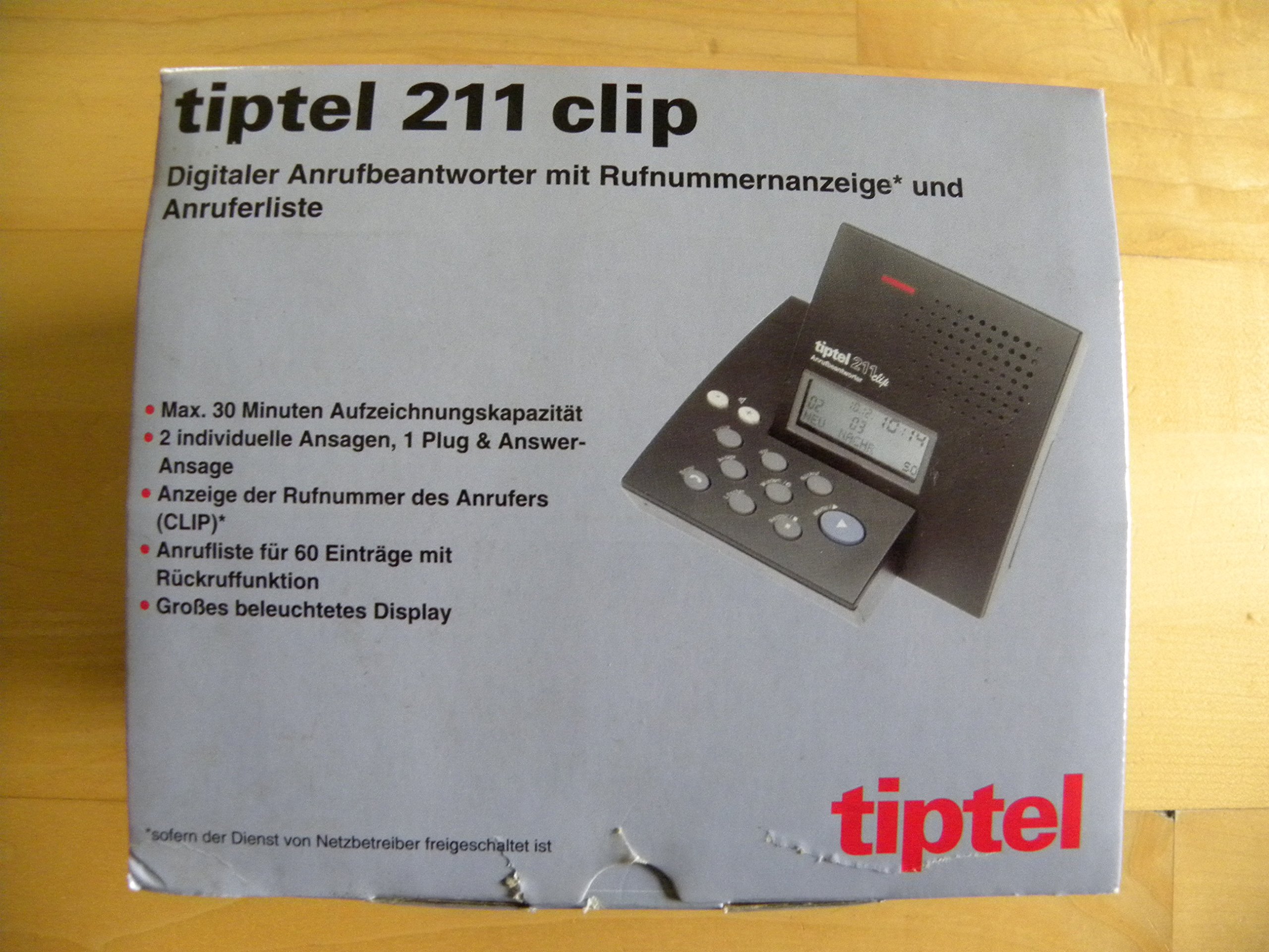 tiptel 211clip anthrazit Anrufbeantworter mit Rufnummernanzeige