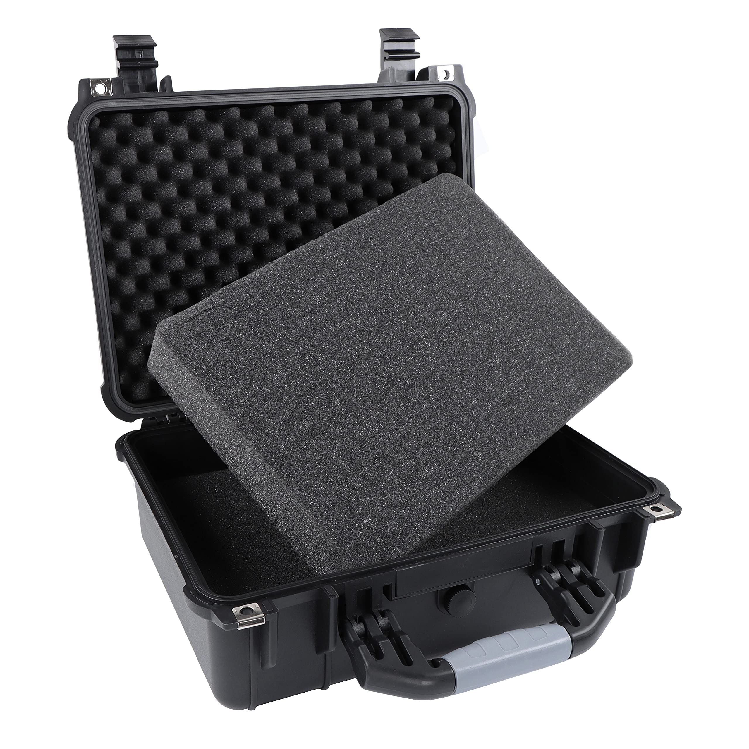 Tactical45 Funda rígida con espuma resistente a la intemperie, para exteriores y viajes, 40,6 x 33 x 17,8 cm, funda de espuma negra