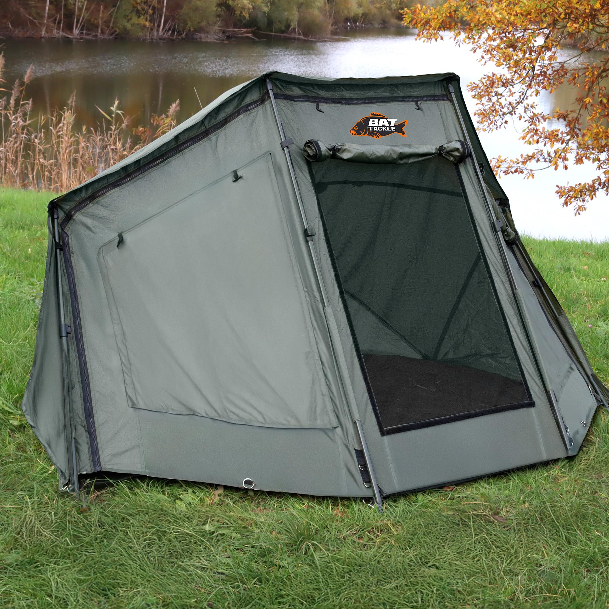 Brolly Full Cover 190 Angel-Brolly, 190 × 120 cm | Abnehmbare Front, 210D Oxford PU Material, ca. 4,9 kg, mit Fenstern & Tür, wetterfest