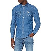 Wrangler Ls Western Denim Shirt Camicia in jeans, Uomo