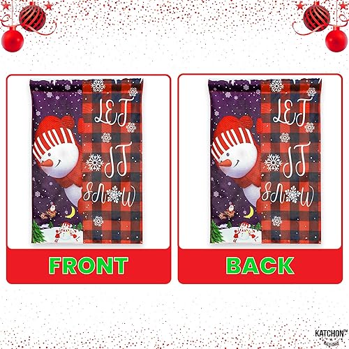 Miniatura 4 de KatchOn, Banderas de jardín de Navidad de arpillera de 12 x 18 pulgadas, doble cara  Bandera de jardín de bienvenida de Papá Noel, bandera de jardín