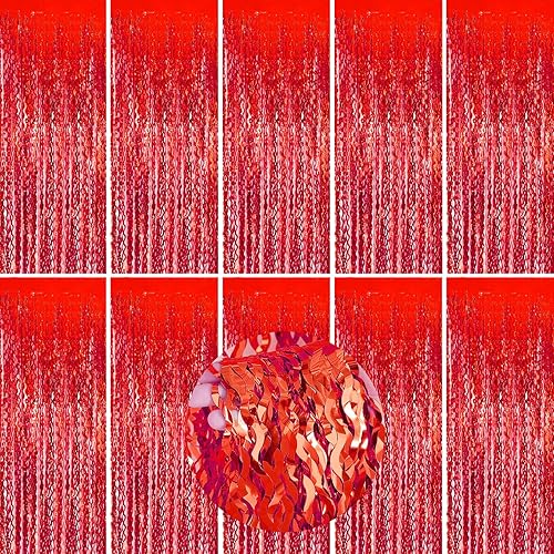 Vista 71 de Cortina cuadrada de oropel para fiesta, 5 cortinas de flecos de papel de aluminio con purpurina, decoración de fiesta, fondo negro para cabina