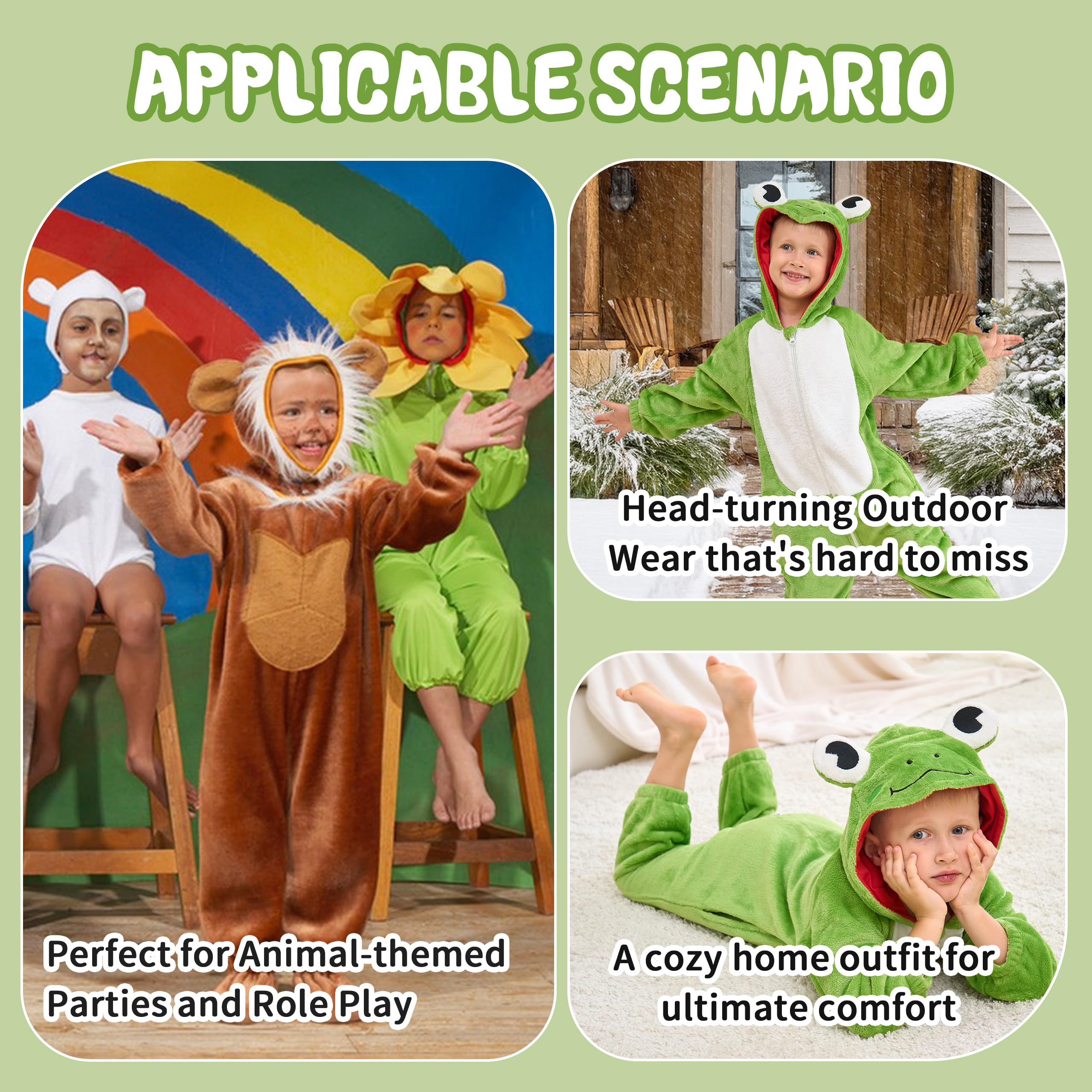 LOLANTA Costume Animale Unisex per Bambini, Tutina in Flanella Morbida con Cappuccio, Vestiti Animale Carnevale Bambino, 1-5 Anni