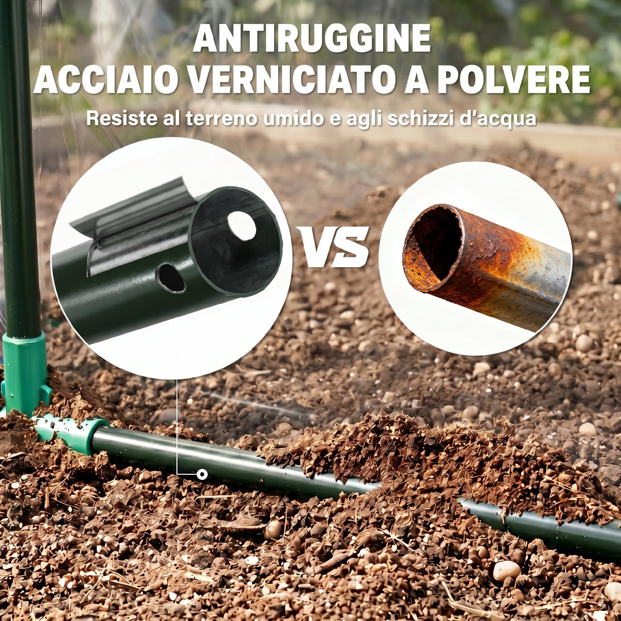 Outsunny Serra da Giardino con Ingresso a Zip e Presa d'Aria Superiore, Serra per Orto con Struttura in Acciaio, Copertura in Plastica, per Orto Verdure Fiori Piante, 182x100x152 cm, Trasparente