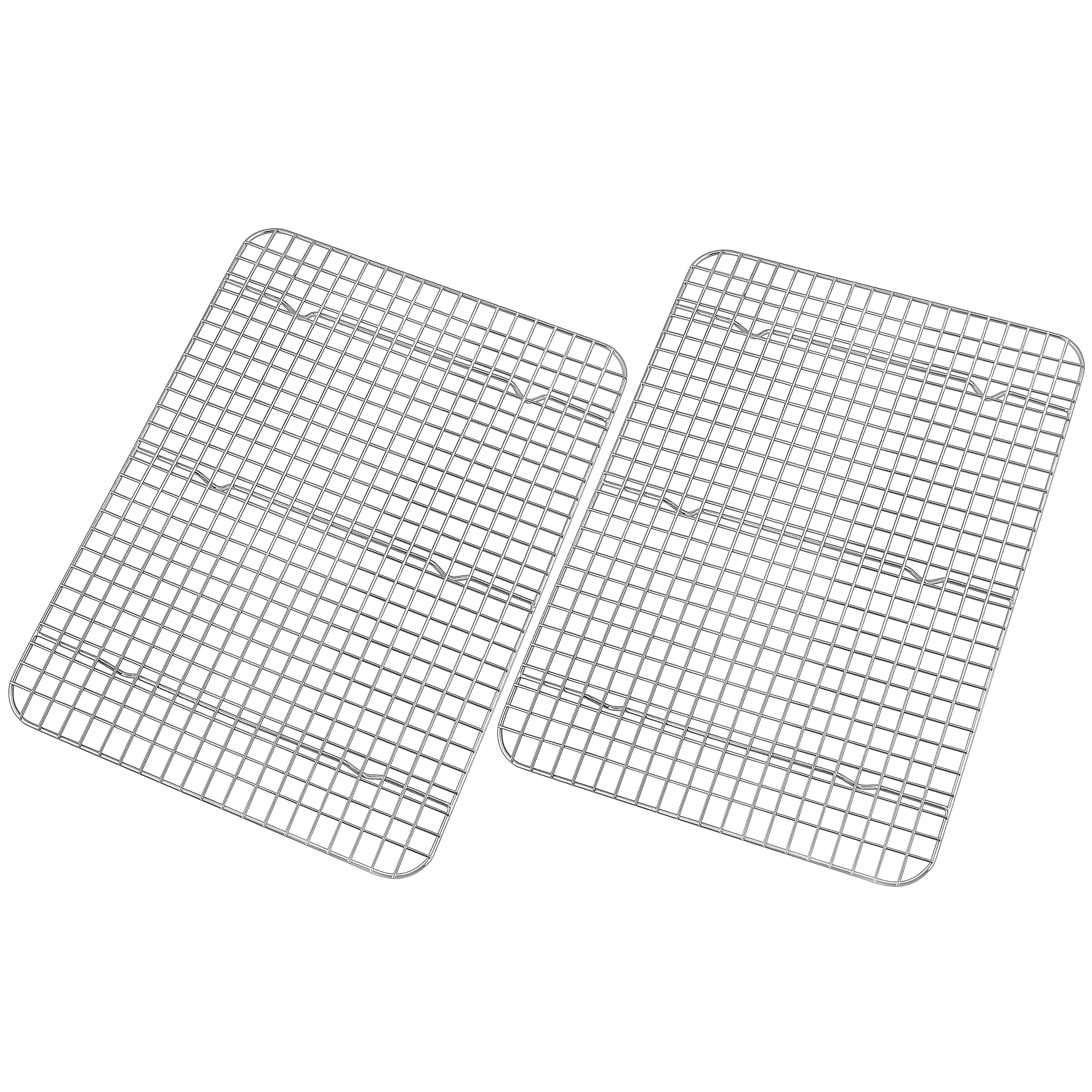 Joyfair Cooling Racks for Baking, Large Grill Rack Pack of 2, 100% Stainless Steel Baking Rack Suitable for Cooking, Roasting, Grilling, Drying, Rectangle 39 x 28.3cm, Oven & Dishwasher Safe
