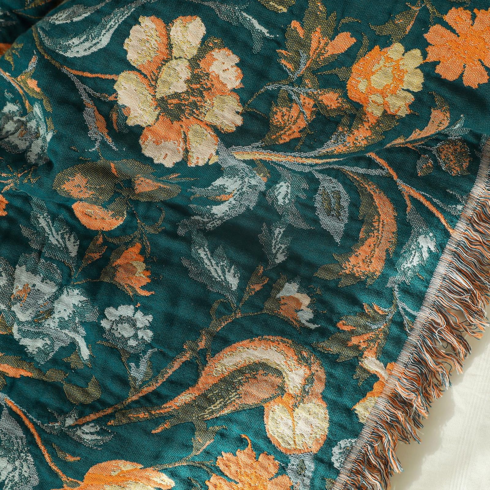 Coperta Mussola di Cotone150x200cm,100% Cotone Copriletto Premium Boho