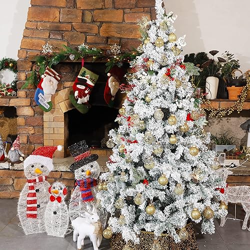 Vista 43 de Lulu Home 24 adornos de bola de Navidad transparentes de 2.76 pulgadas, bolas transparentes preencordadas con decoraciones únicas