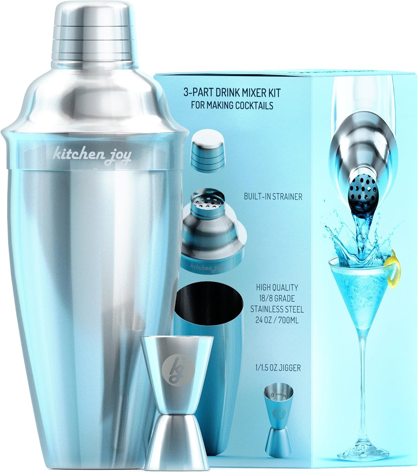 Amazon Cocktail Shaker Bar Set by Kitchen Joy Premium Bundle with