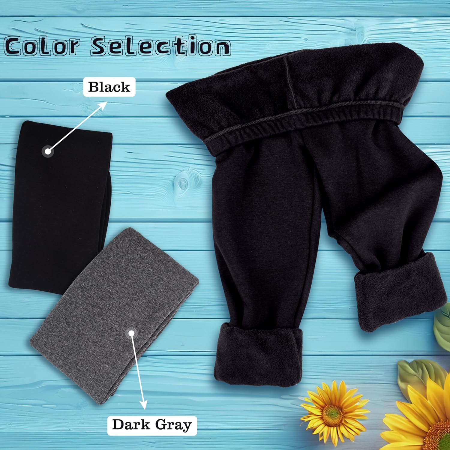 FEQO 2 Pack Girls Fleece Lined Leggings Thick Thermal Tights Full Length Pants Kids Winter Warm Leggings - Image 4