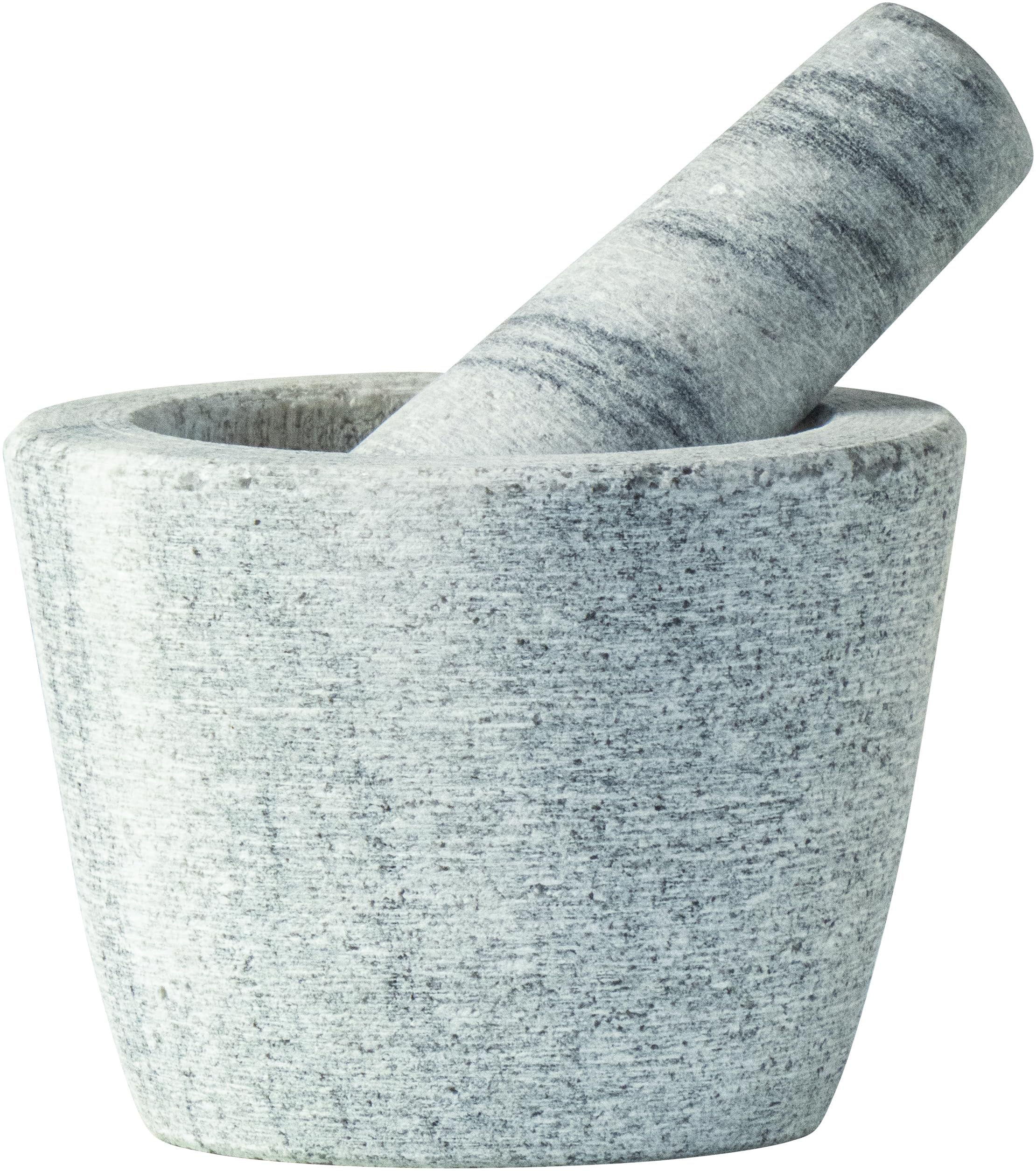 JADE TEMPLE Marmor Mörser mit Stössel, D: 10 cm, H: 7,5 cm - 1 Set, Grau