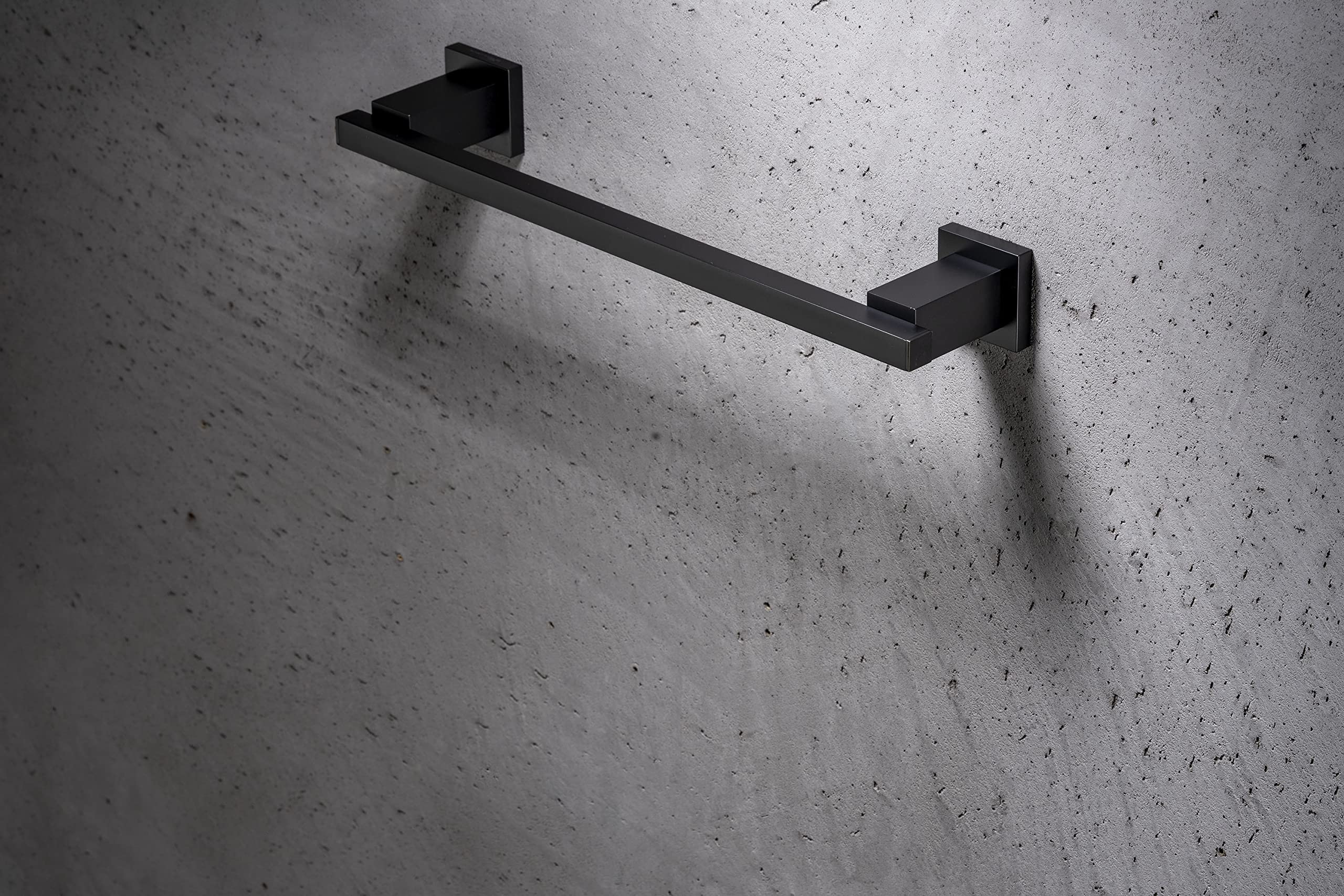 270S1-B 40cm Toallero Montado en Pared | Elegante Soporte para Toallas & Trapos de Cocina para Baño & Cocina | Latón Cromado Duradero – Negro Mate