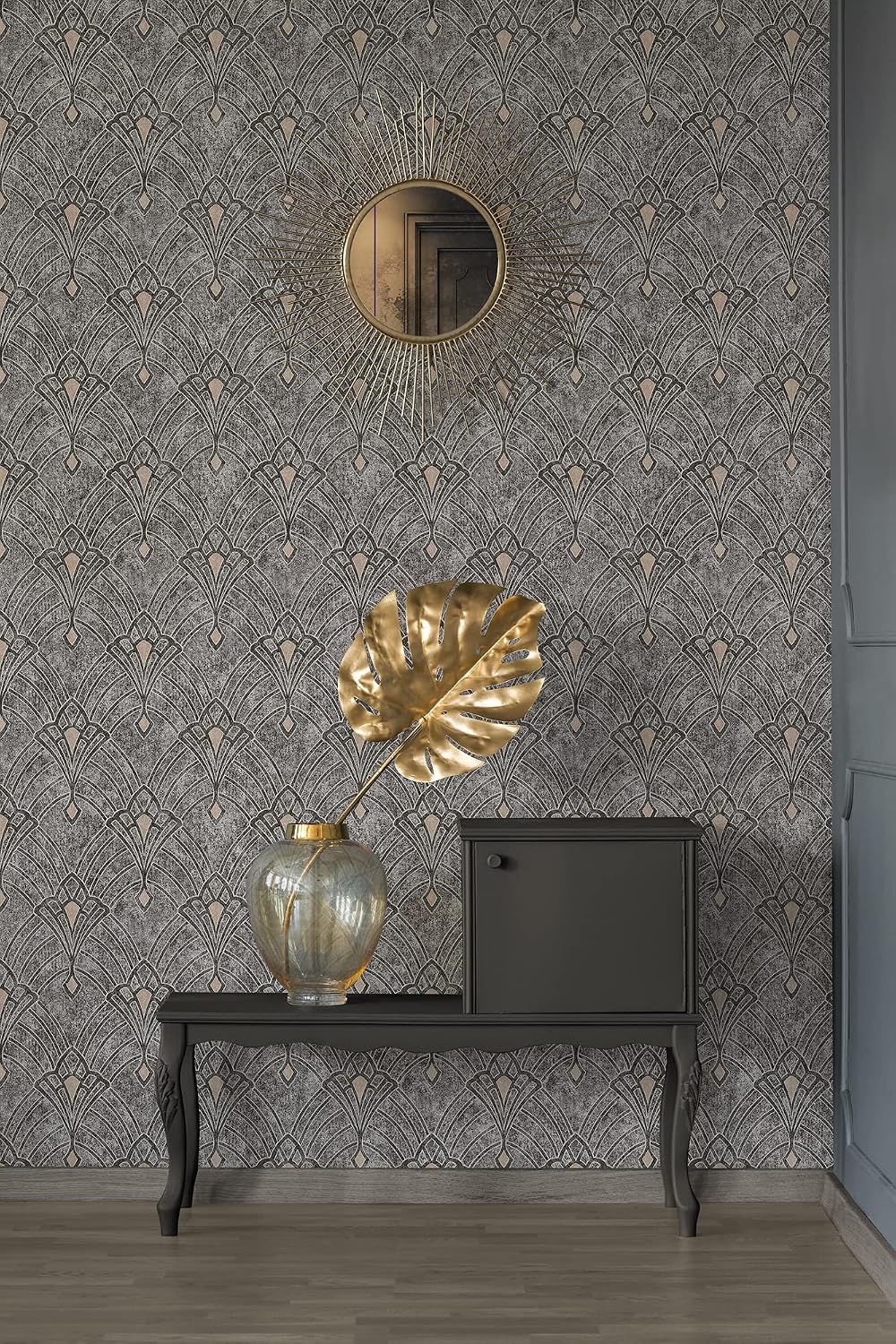 Livingwalls Oriental Wallpaper MATA Hari Non-Woven Wallpaper 10.05 m x 0.53 m Black Grey Beige Made in Germany A.S. Création 380944 38094-4