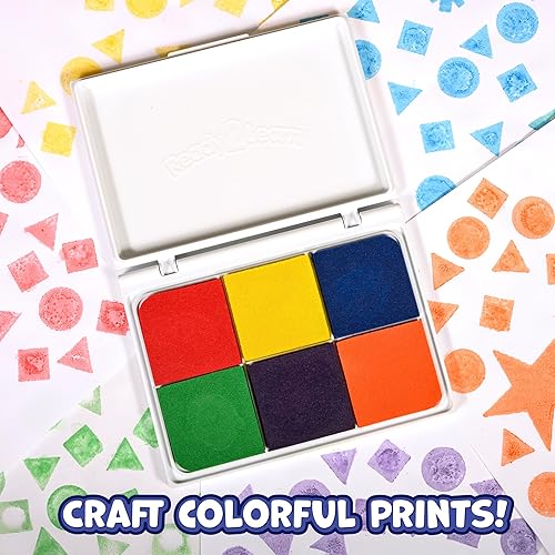 Miniatura 5 de READY 2 LEARN Almohadilla de sello lavable Jumbo - 6 en 1 - No tóxico - Resistente a la decoloración - Perfecto para álbumes de recortes, carteles y